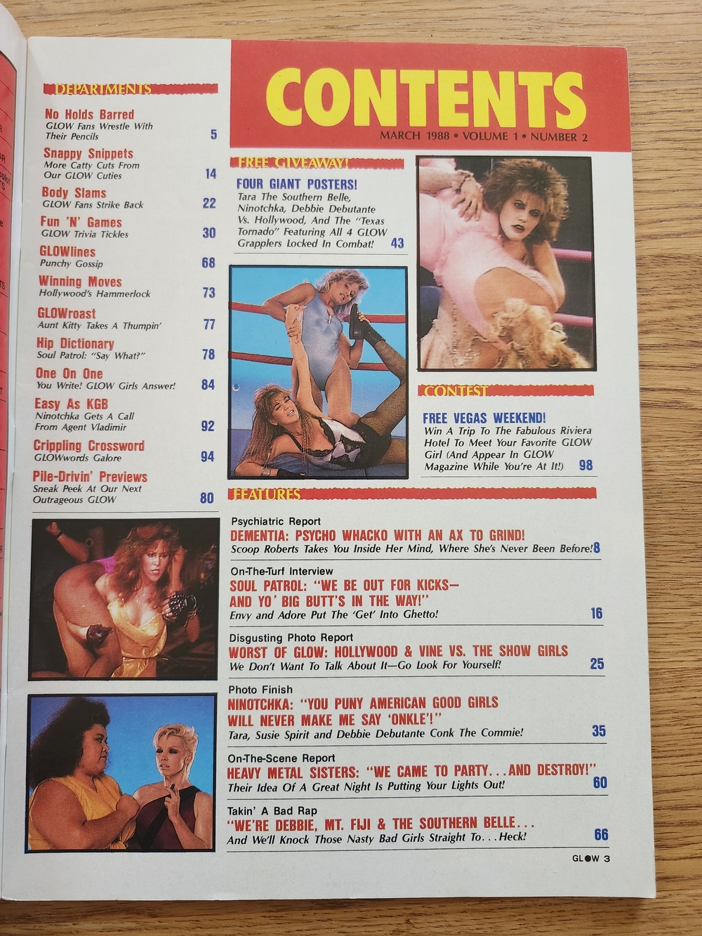 GLOW 1988 Women Of Wrestlimg Magazine Cover - Featuring Tara Southern Belle - Picture 9 of 9